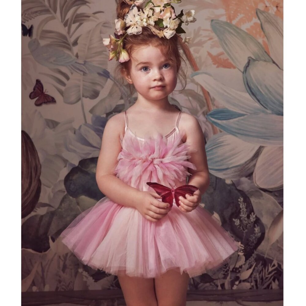 Tutu Du Monde Bebe Tutu Valeria Dress Pink Petal Rose Quartz Portrait Party NWT - Picture 2 of 5